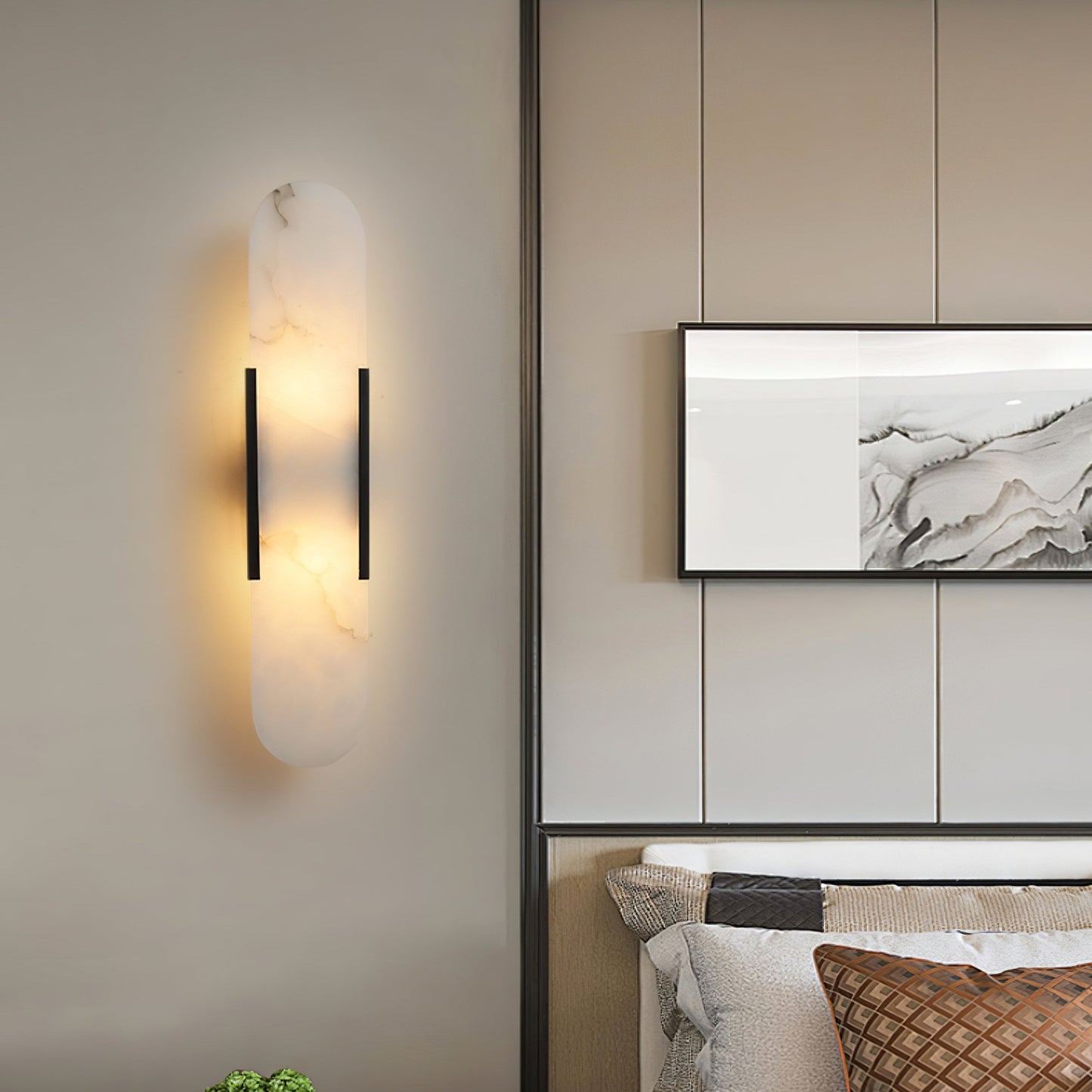 Sarah | Vertical Wall Lamp Alabaster Living Room Bedside Light