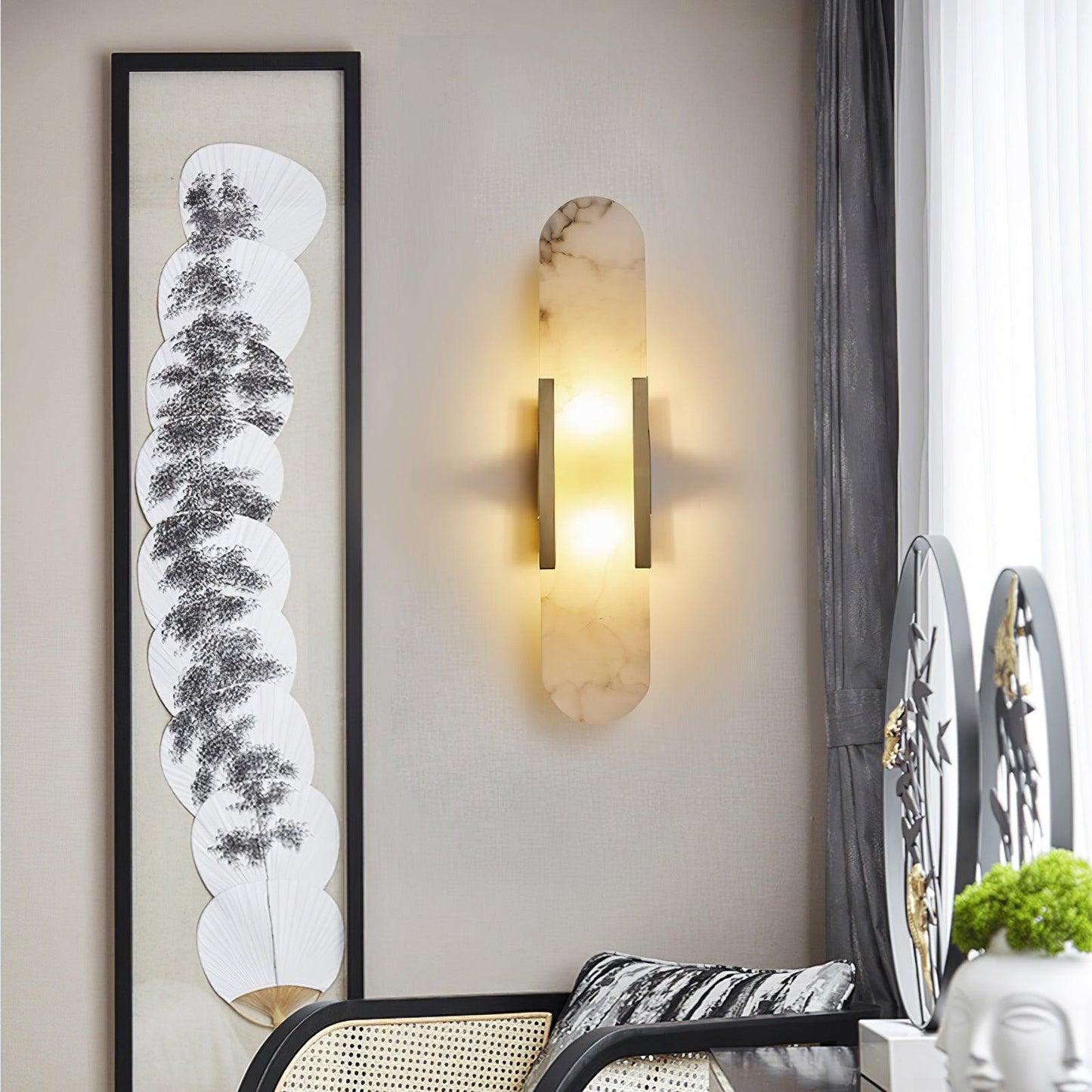 Sarah | Vertical Wall Lamp Alabaster Living Room Bedside Light
