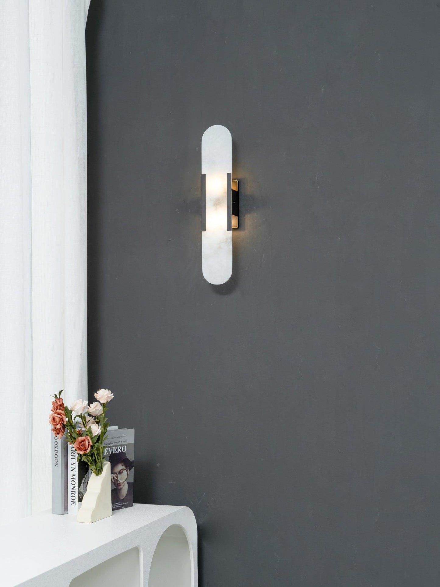 Sarah | Vertical Wall Lamp Alabaster Living Room Bedside Light