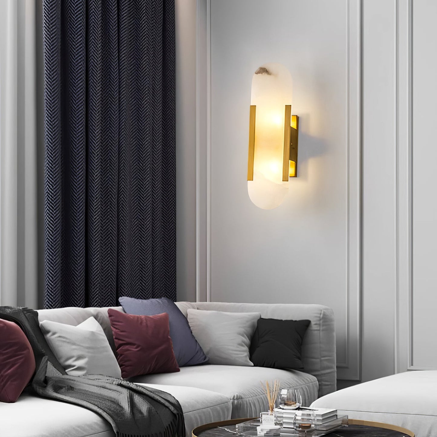 Sarah | Vertical Wall Lamp Alabaster Living Room Bedside Light