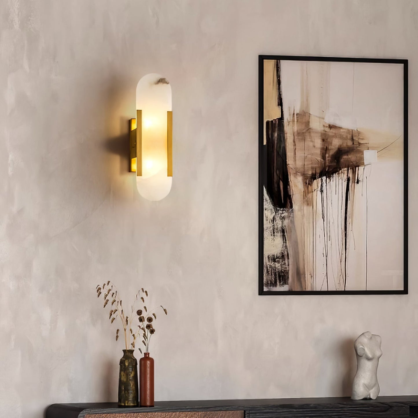 Sarah | Vertical Wall Lamp Alabaster Living Room Bedside Light