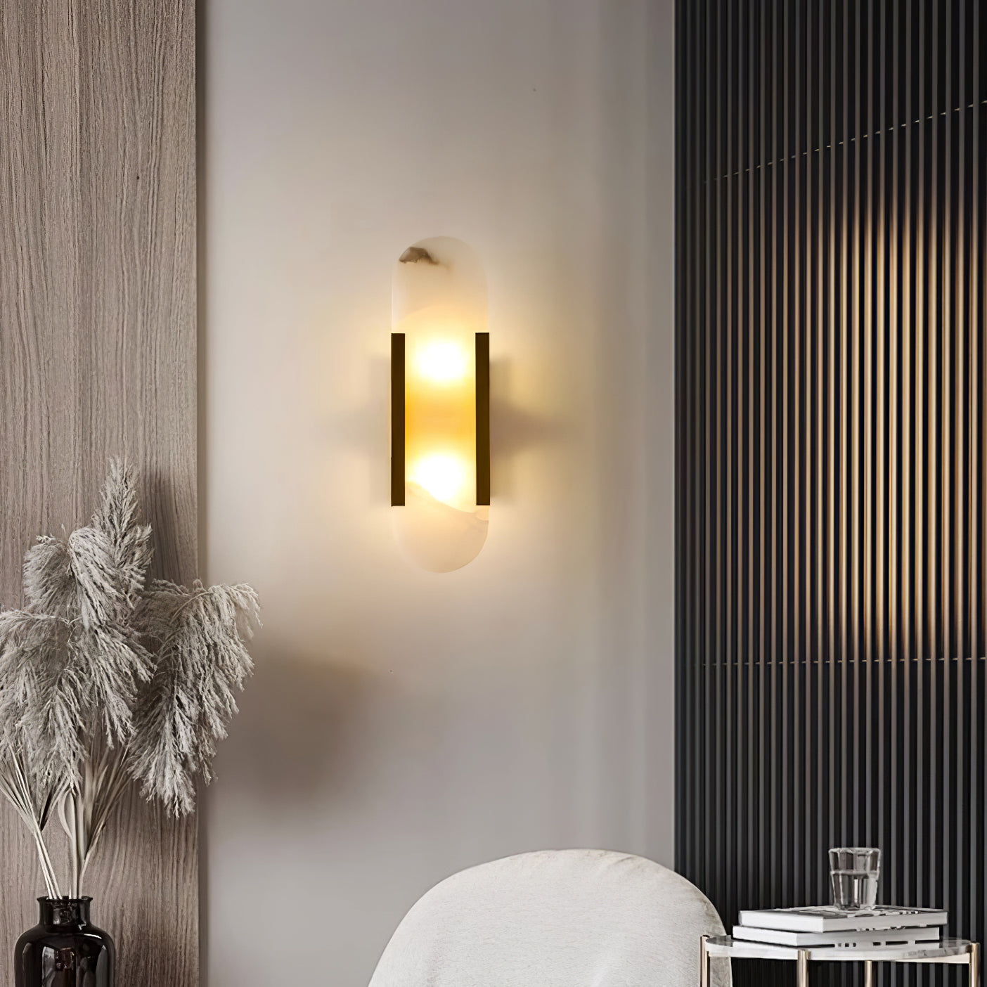Sarah | Vertical Wall Lamp Alabaster Living Room Bedside Light