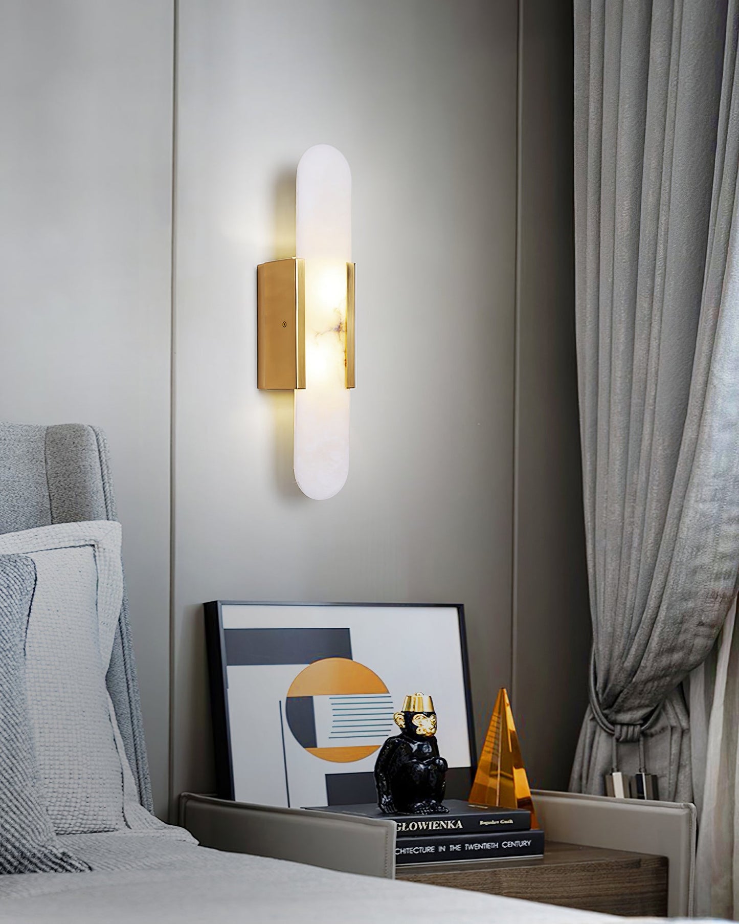Sarah | Vertical Wall Lamp Alabaster Living Room Bedside Light