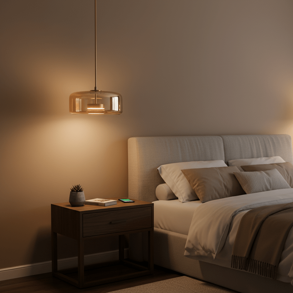 Vianca | Clear Glass Pendant Lamp Modern Bedroom Entryway Light