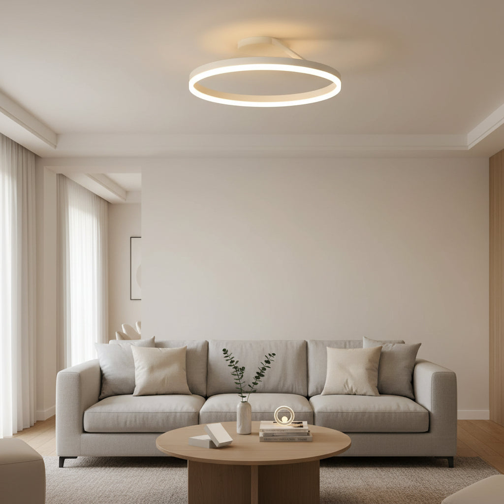Jop | Modern Circle LED Semi-Flush Mount Ceiling Light