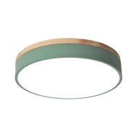 Modern Ceiling Lamp | Round LED with Wood Details