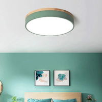 Modern Ceiling Lamp | Round LED with Wood Details