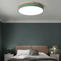 Modern Ceiling Lamp | Round LED with Wood Details