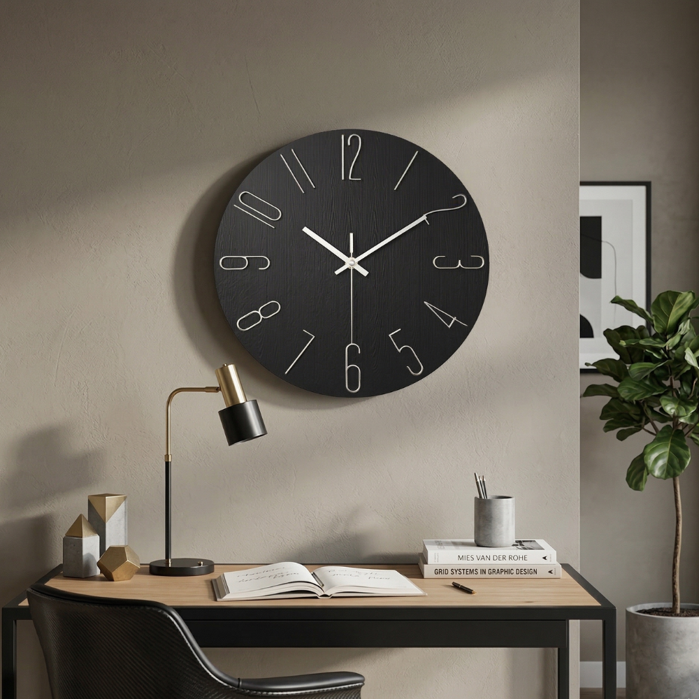 Simon | Modern Minimalist Silent Quartz Wall Clock