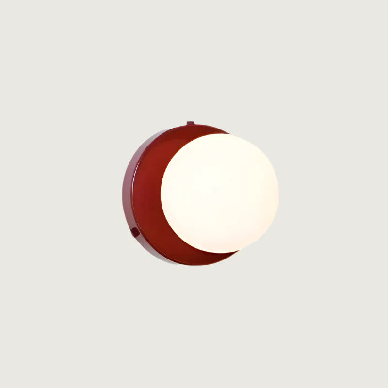 Modern Wall Lamp | Round Glass Globe with Metal Base