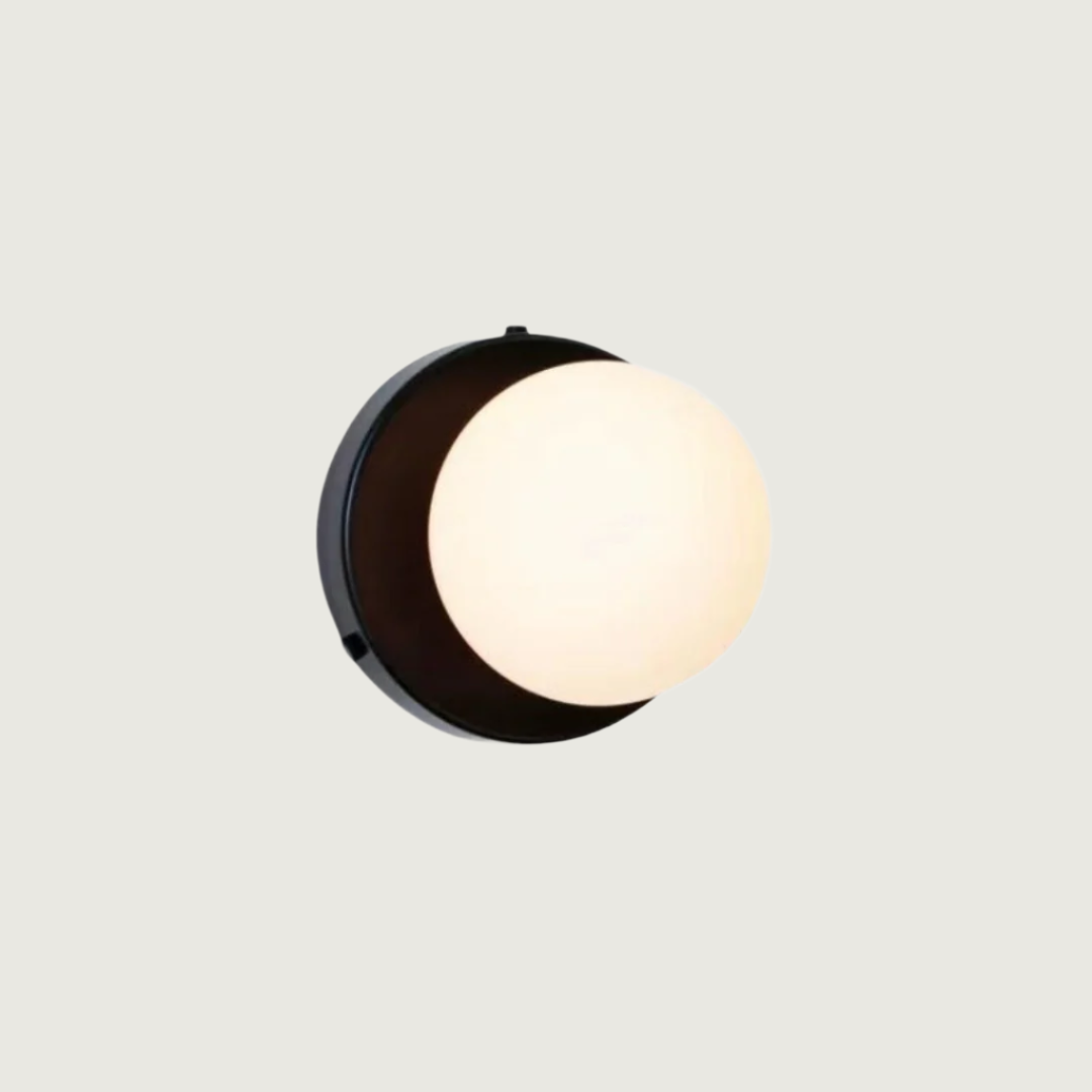 Modern Wall Lamp | Round Glass Globe with Metal Base