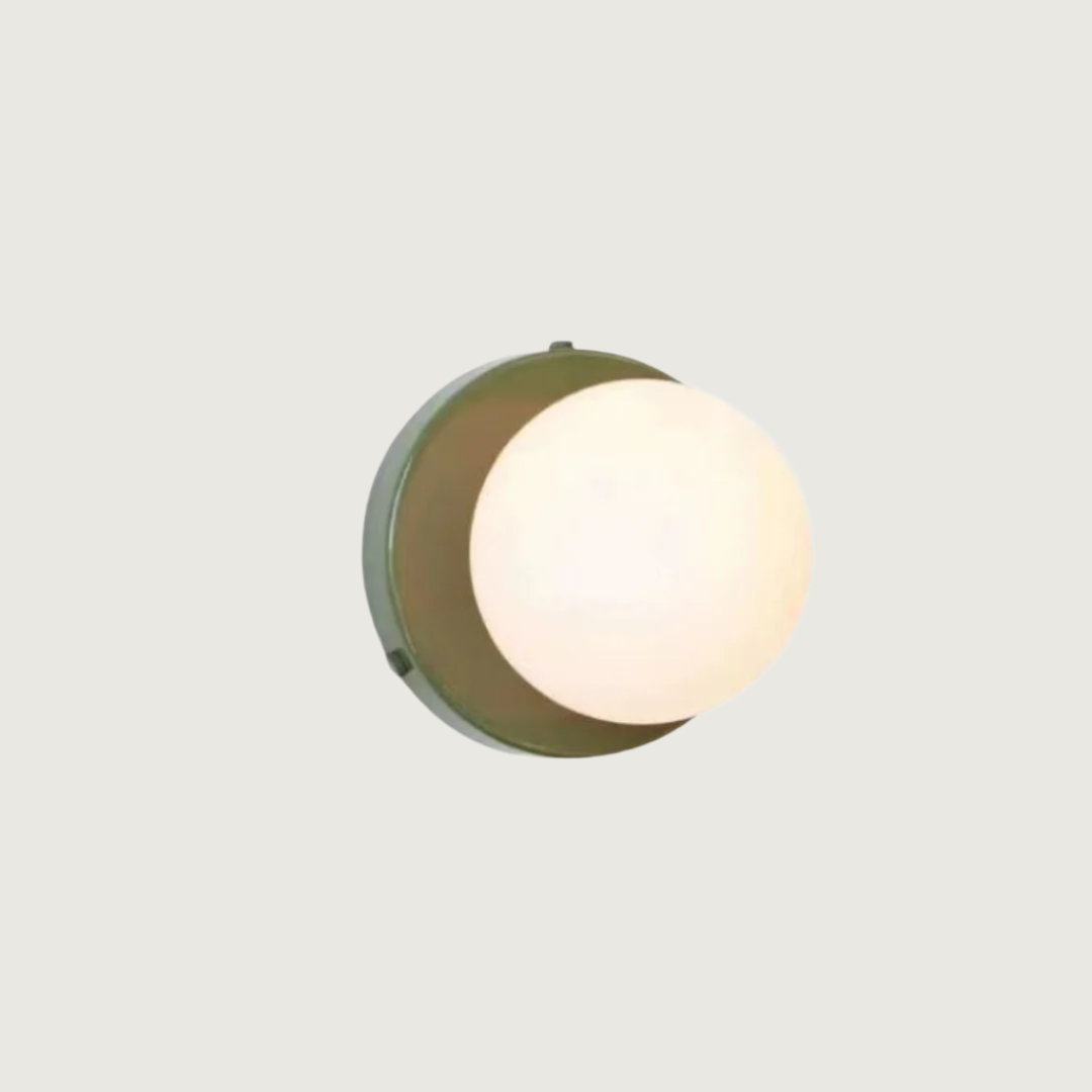 Modern Wall Lamp | Round Glass Globe with Metal Base