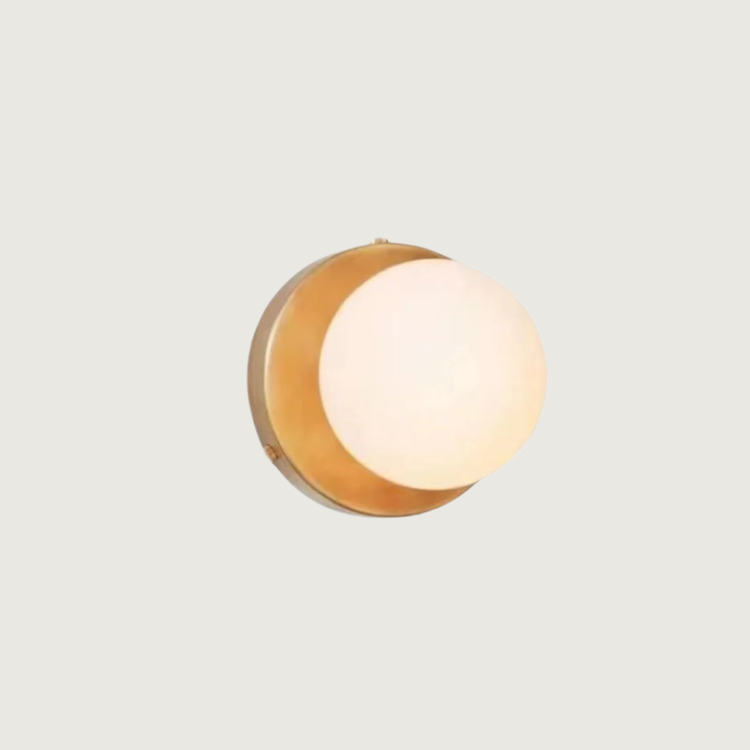 Modern Wall Lamp | Round Glass Globe with Metal Base