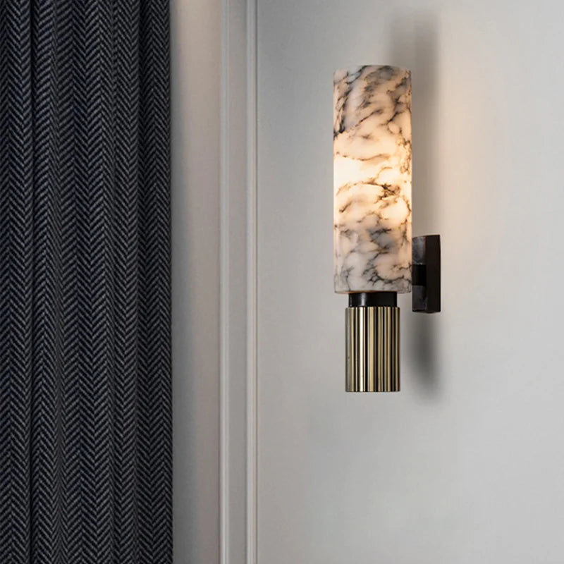 Langford | Wall Sconce Natural Marble LED Light for Hallway and Entryway