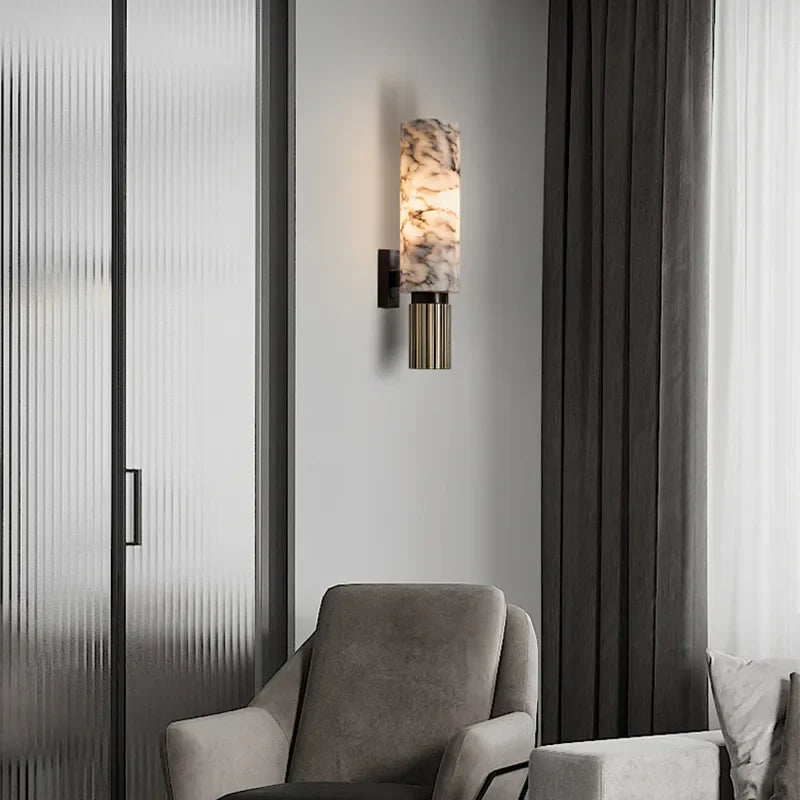 Langford | Wall Sconce Natural Marble LED Light for Hallway and Entryway