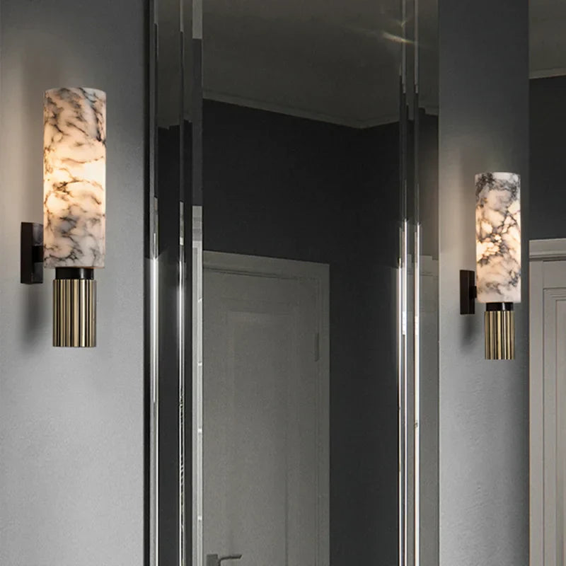 Langford | Wall Sconce Natural Marble LED Light for Hallway and Entryway