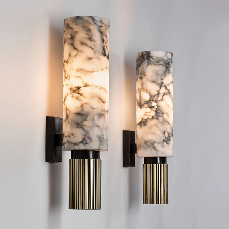 Langford | Wall Sconce Natural Marble LED Light for Hallway and Entryway