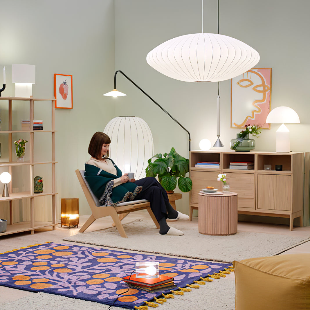Nyla | Modern Glass Glow Pendant Light Living Room