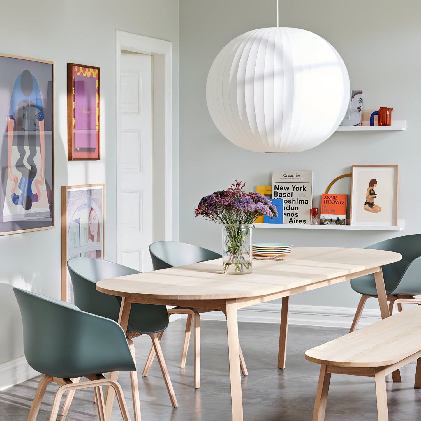Nyla | Modern Glass Glow Pendant Light Living Room