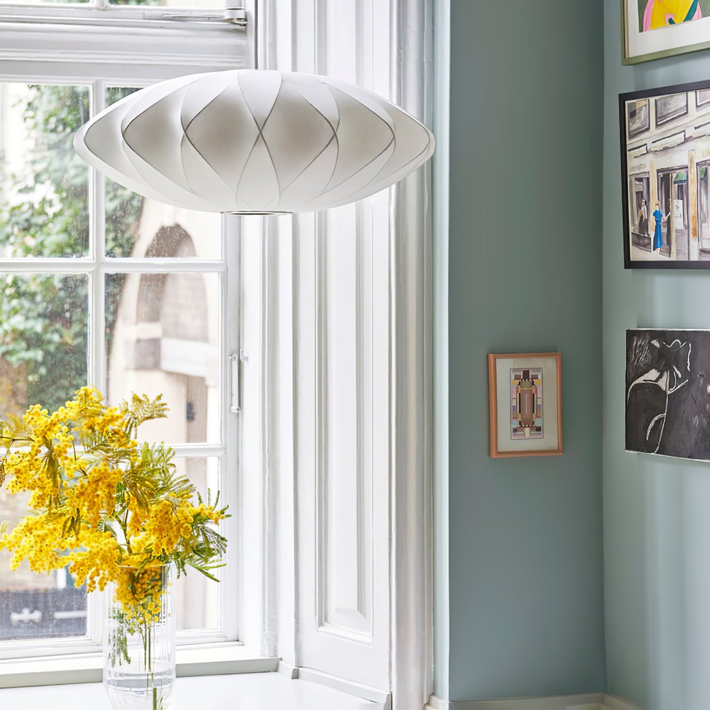 Nyla | Modern Glass Glow Pendant Light Living Room