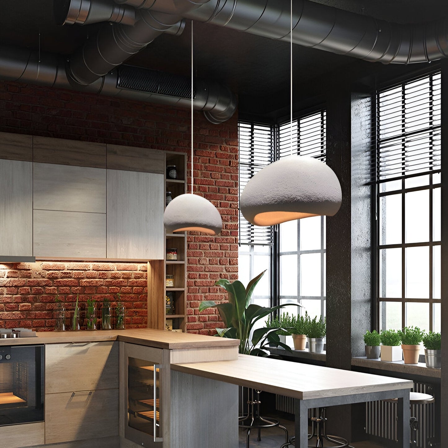 Wabi Sabi | Fiberglass Pendant Light - Lightweight