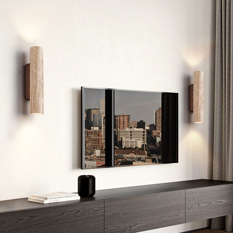 Taro | Japandi Stone Wall Light - Travertine