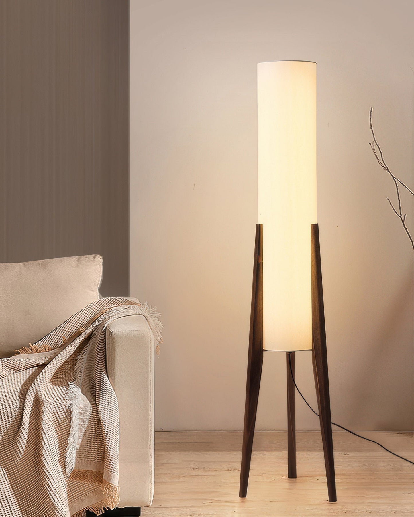Noirwood | Walnut Wood Base Floor Lamp