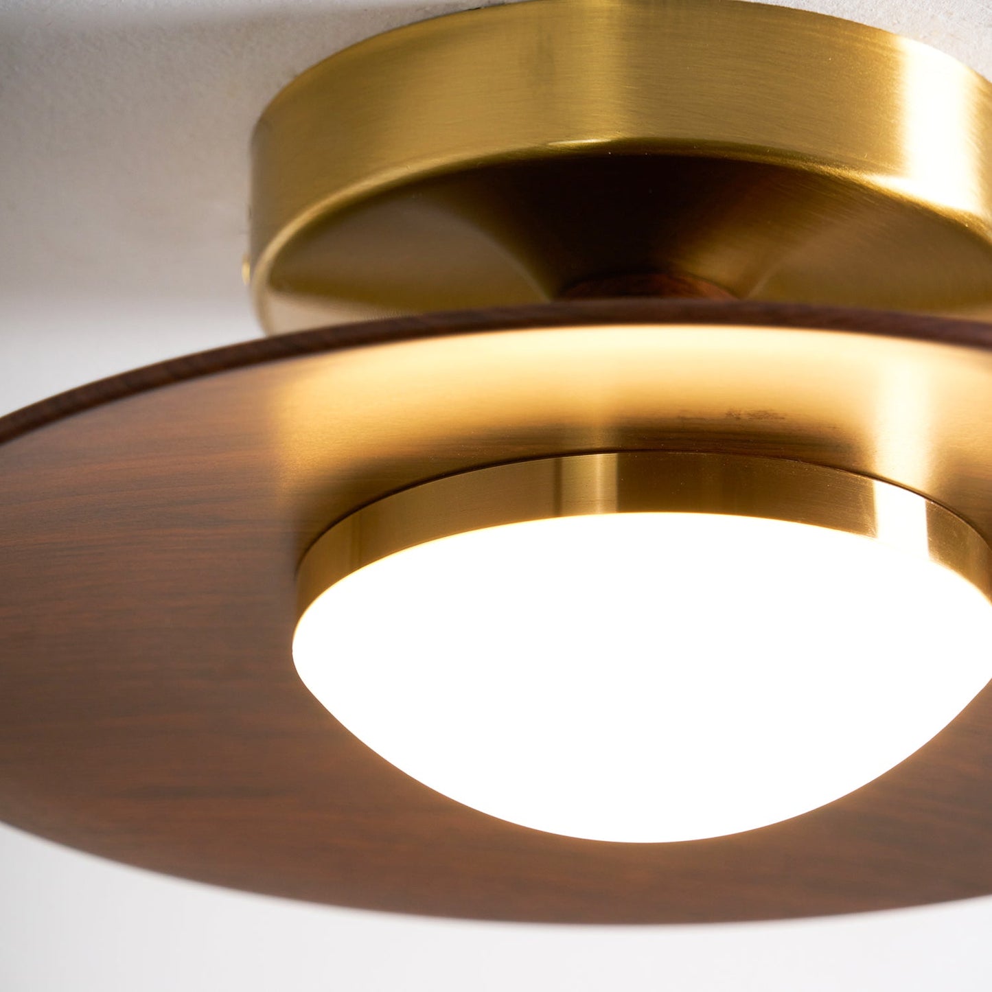 Rayvix | Saucer Shaped Walnut Finish Hallway Ceiling Light