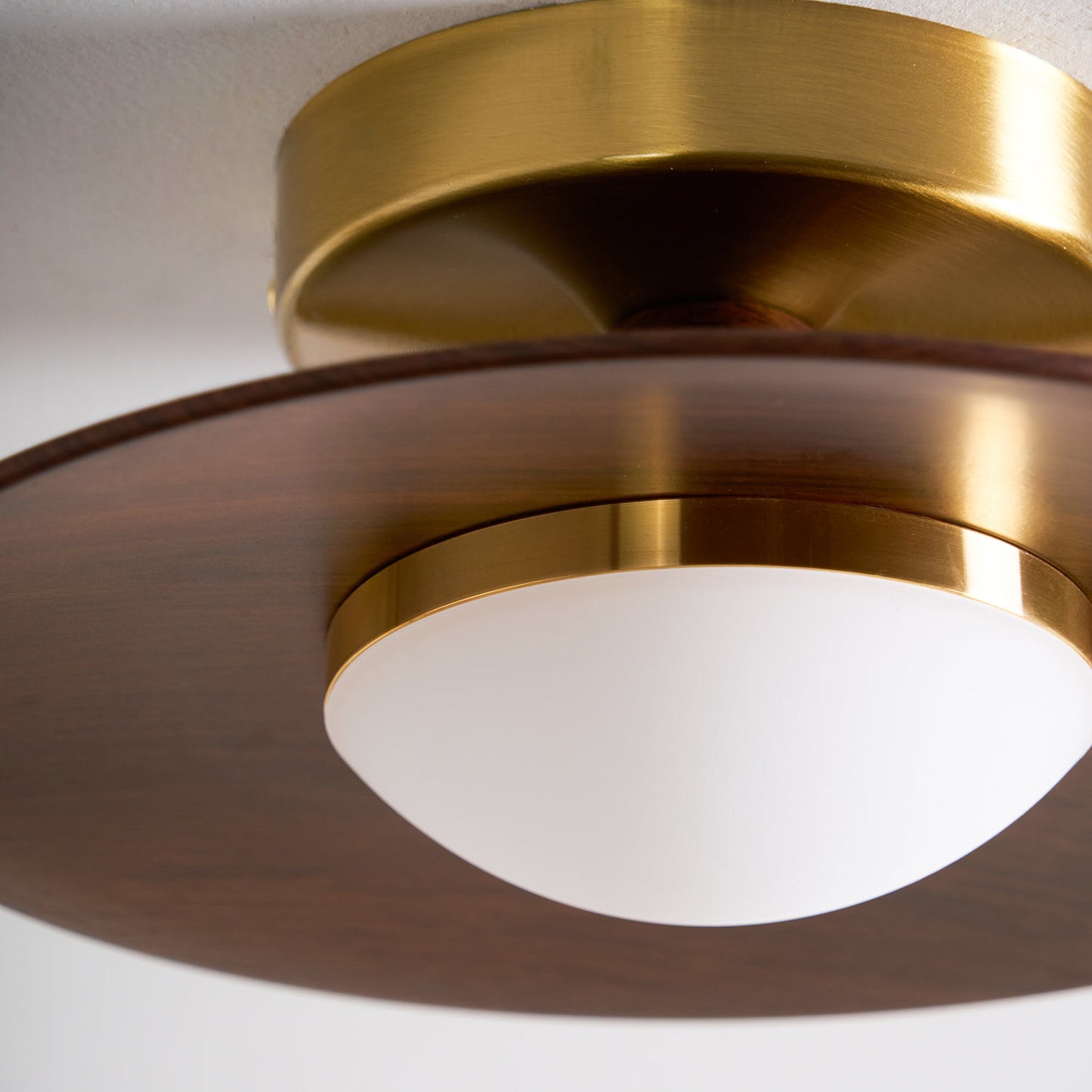 Rayvix | Saucer Shaped Walnut Finish Hallway Ceiling Light