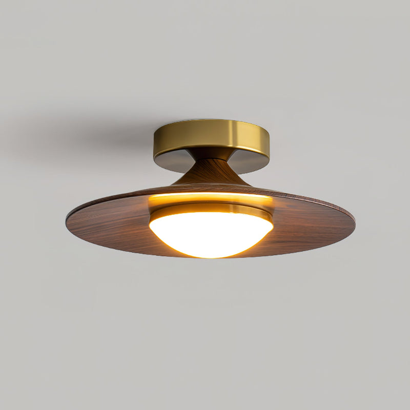 Rayvix | Saucer Shaped Walnut Finish Hallway Ceiling Light