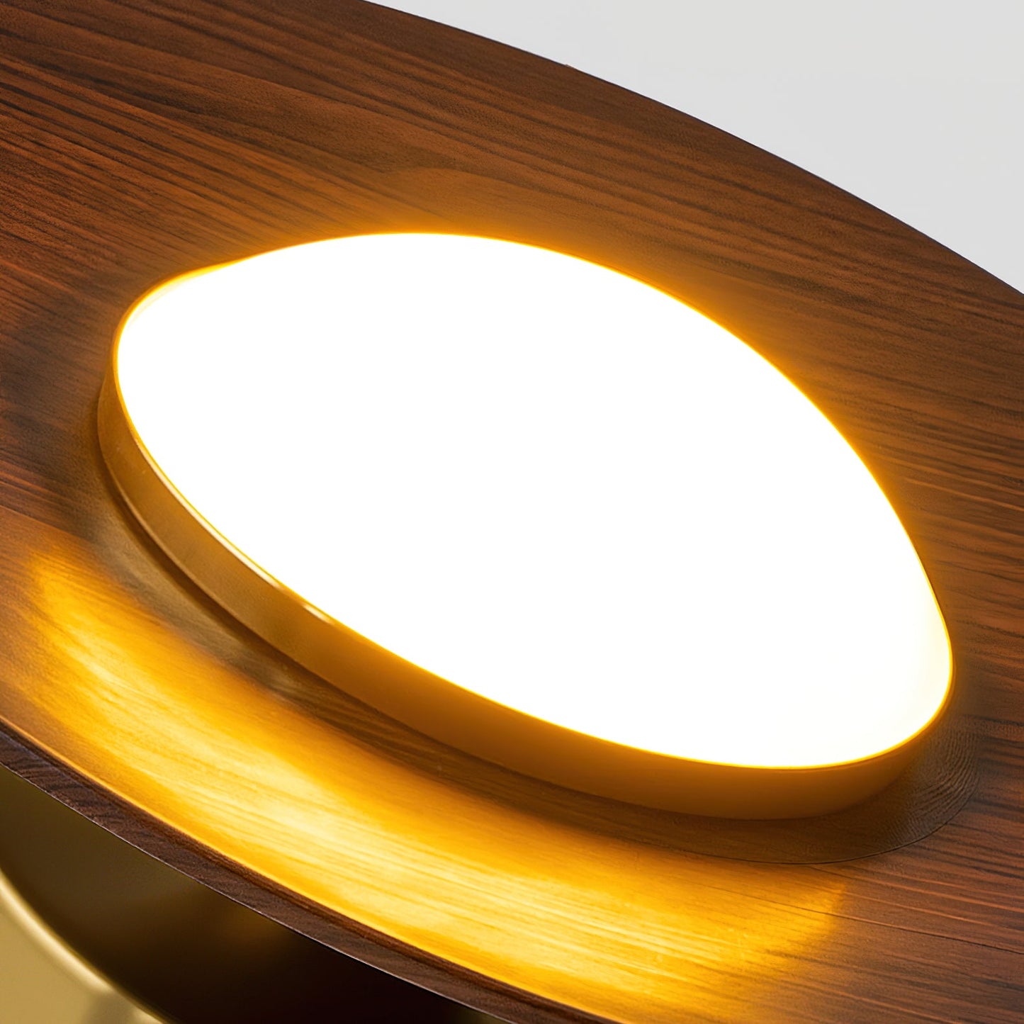 Rayvix | Saucer Shaped Walnut Finish Hallway Ceiling Light