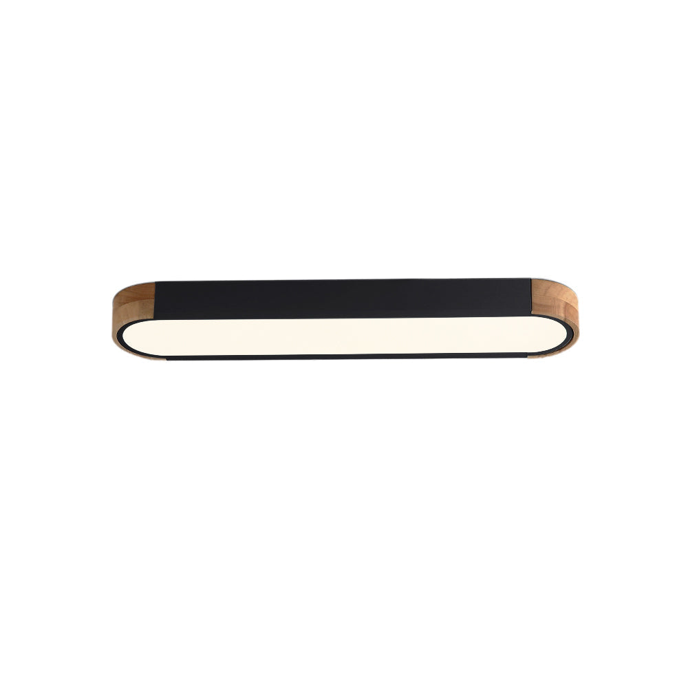 Sylvan | Oval Ceiling Flush Mount LED Wood Accent for Living Room