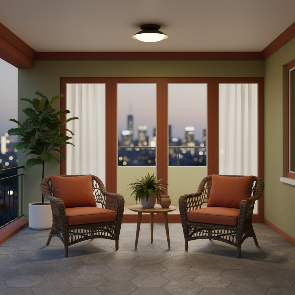 Pablo | LED Retro Ceiling Light, Green & Warm Brown