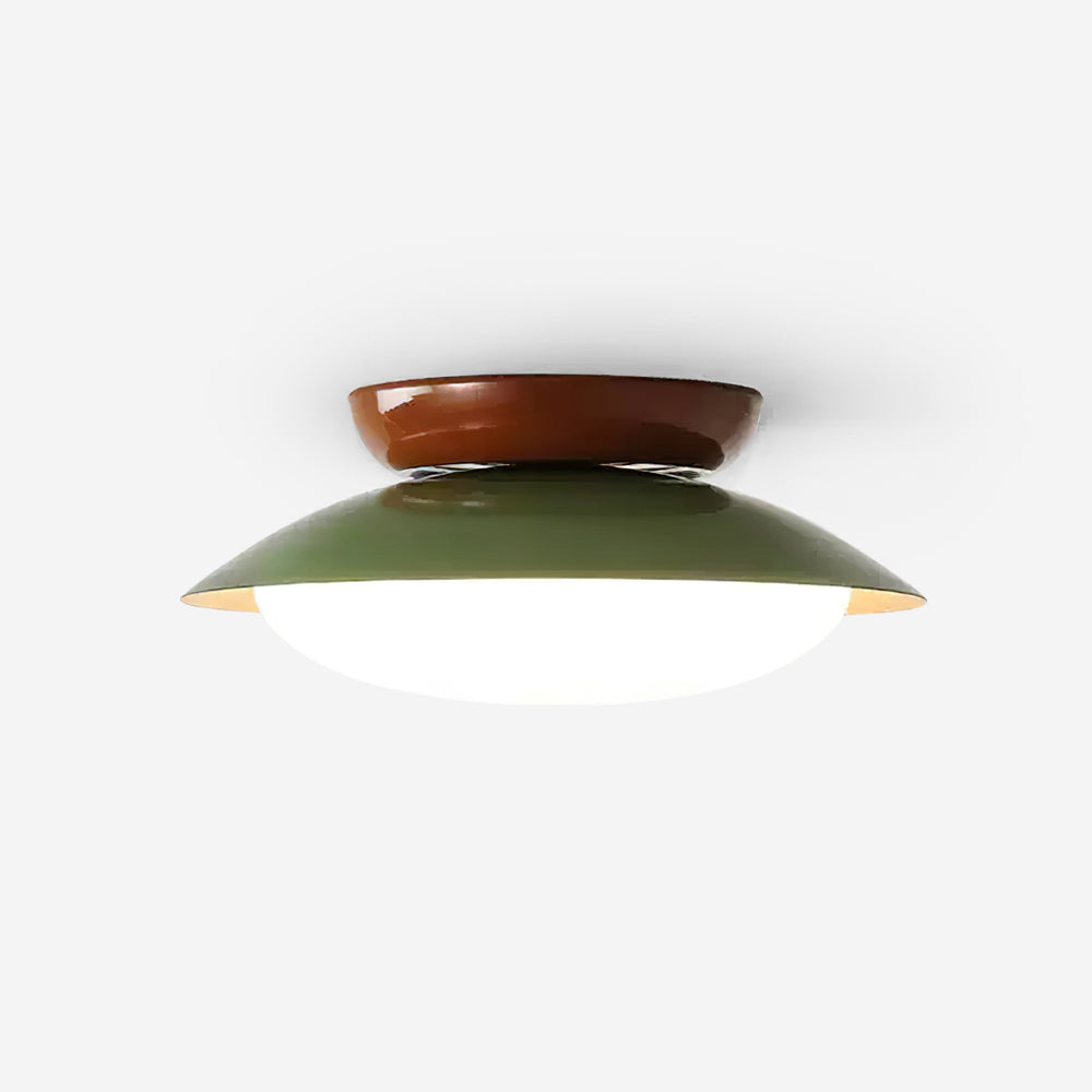Pablo | LED Retro Ceiling Light, Green & Warm Brown