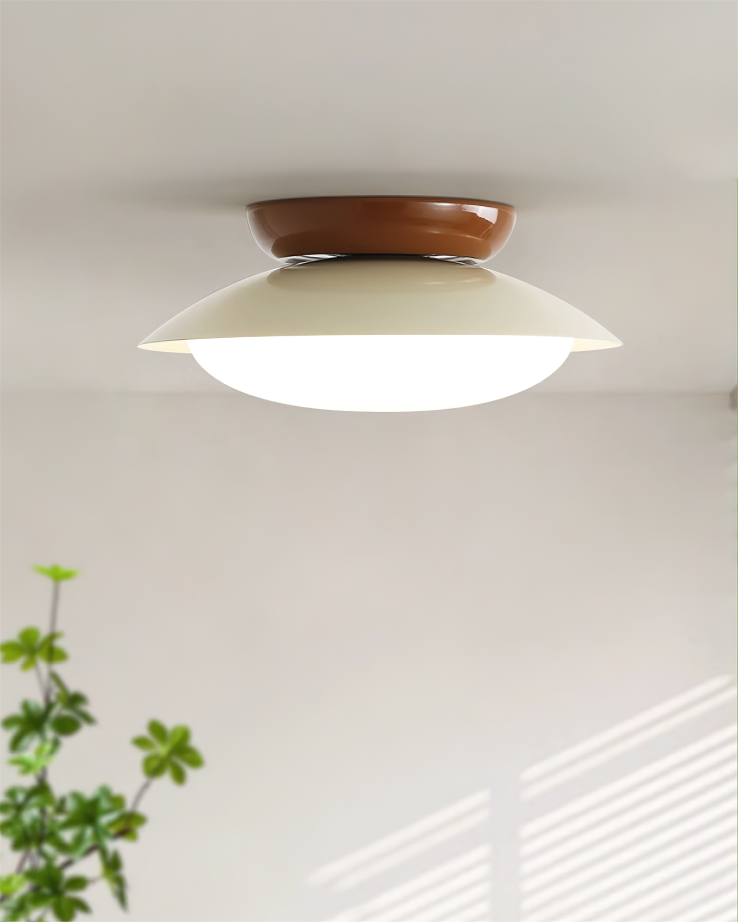 Pablo | LED Retro Ceiling Light, Green & Warm Brown