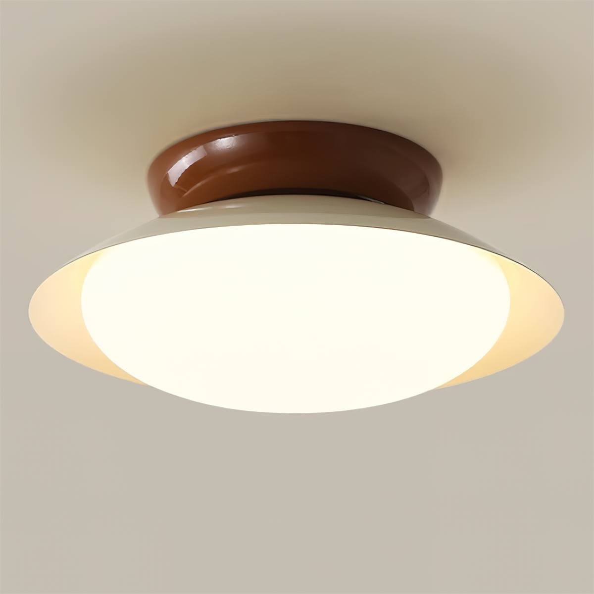 Pablo | LED Retro Ceiling Light, Green & Warm Brown