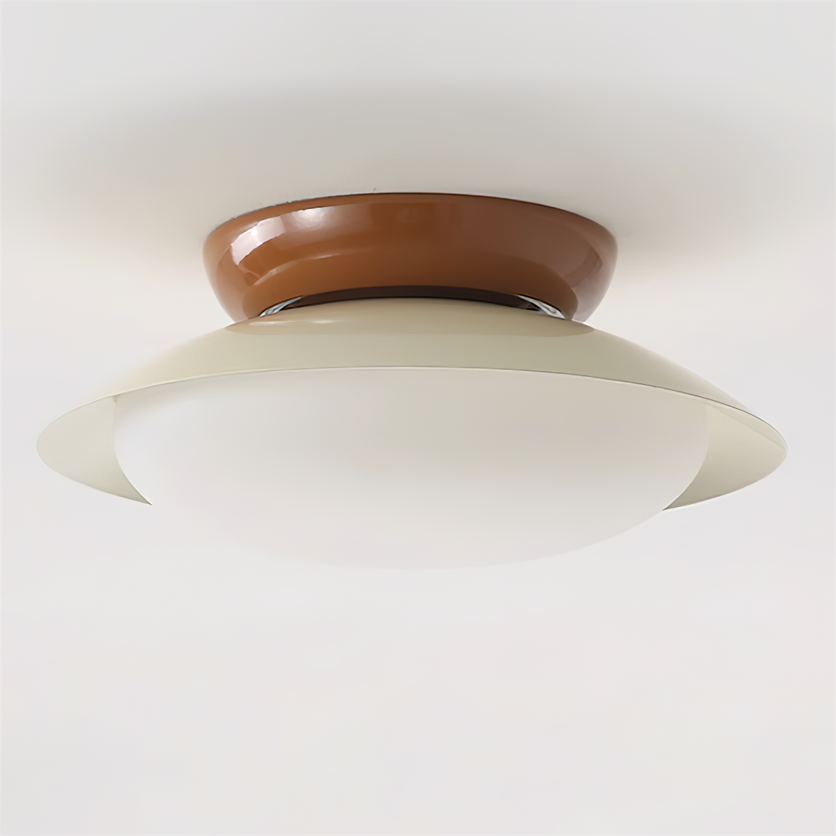 Pablo | LED Retro Ceiling Light, Green & Warm Brown