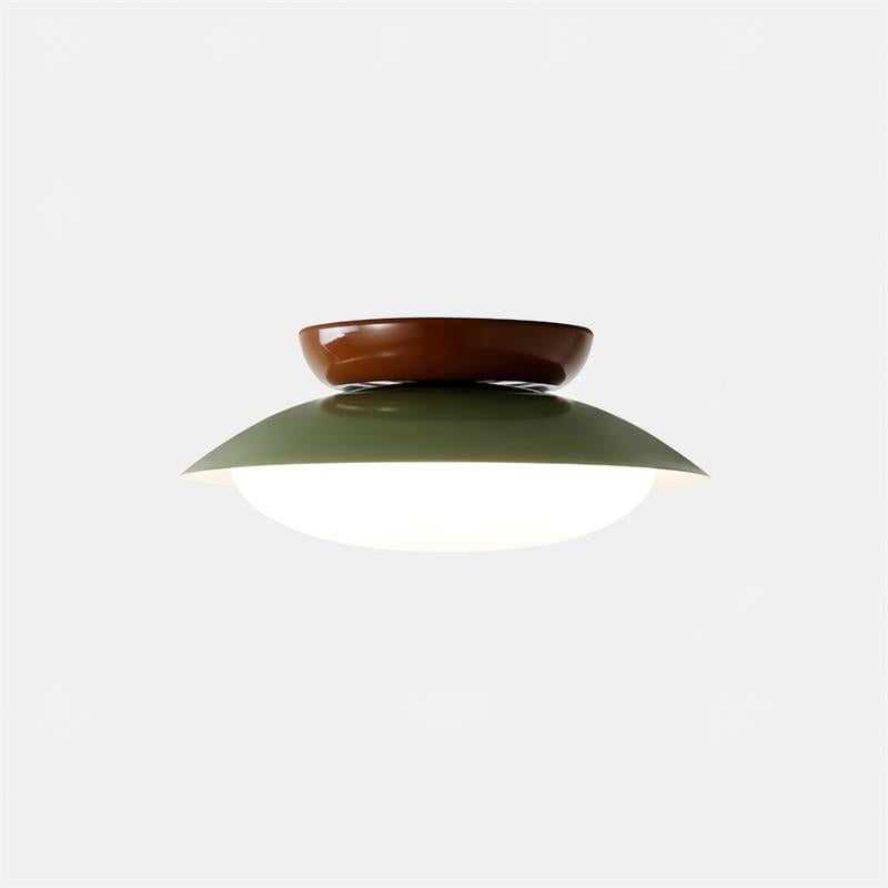 Pablo | LED Retro Ceiling Light, Green & Warm Brown