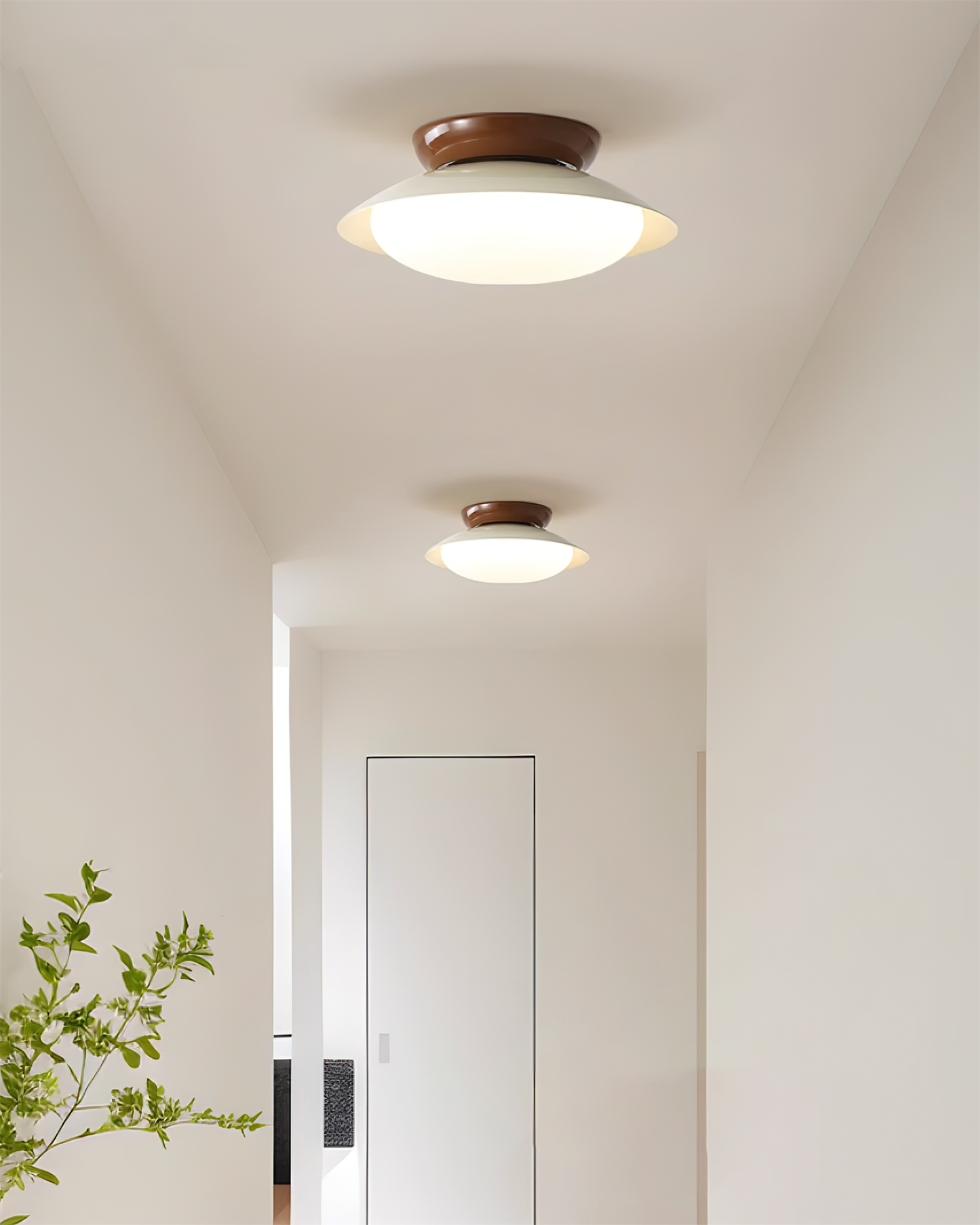 Pablo | LED Retro Ceiling Light, Green & Warm Brown