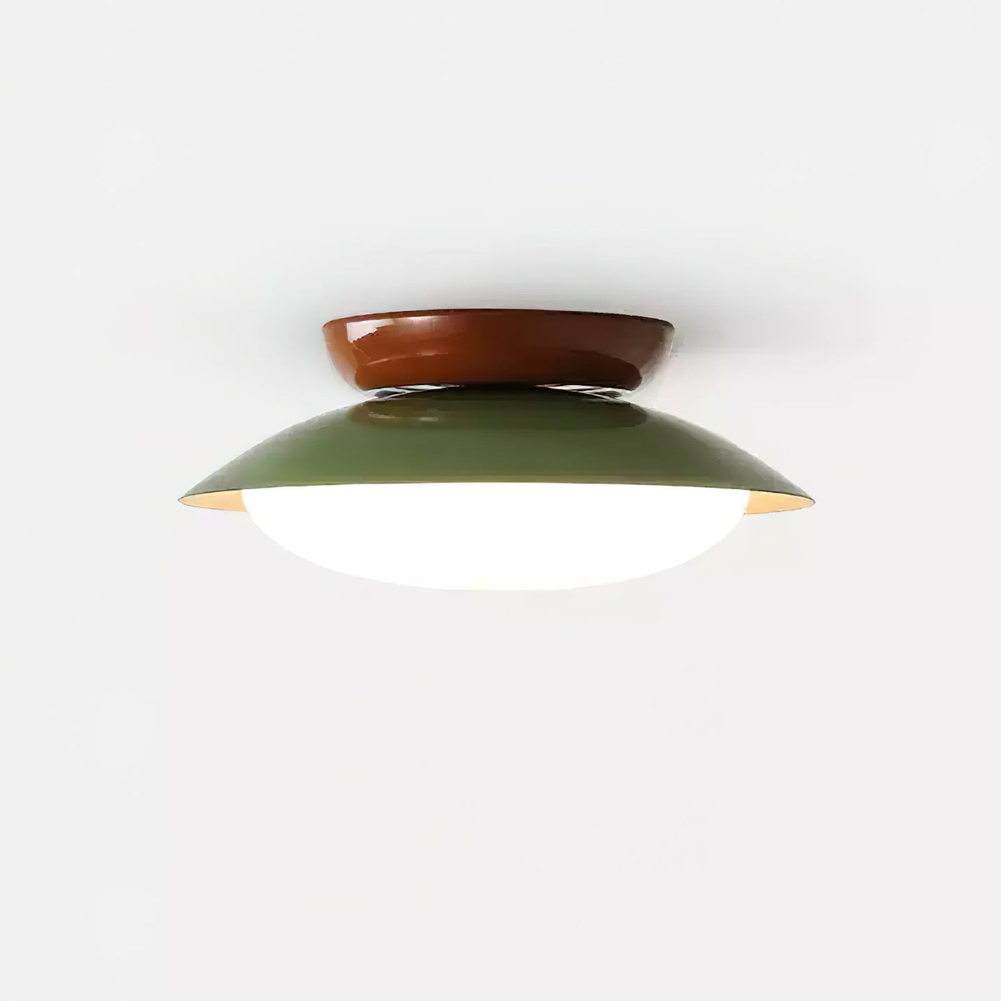 Pablo | LED Retro Ceiling Light, Green & Warm Brown