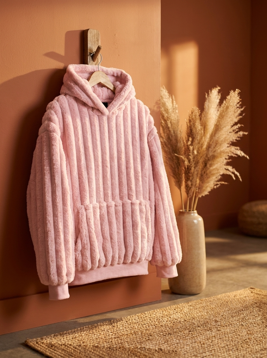 Soft Fleece Blanket Hoodie for Lounging and WFH