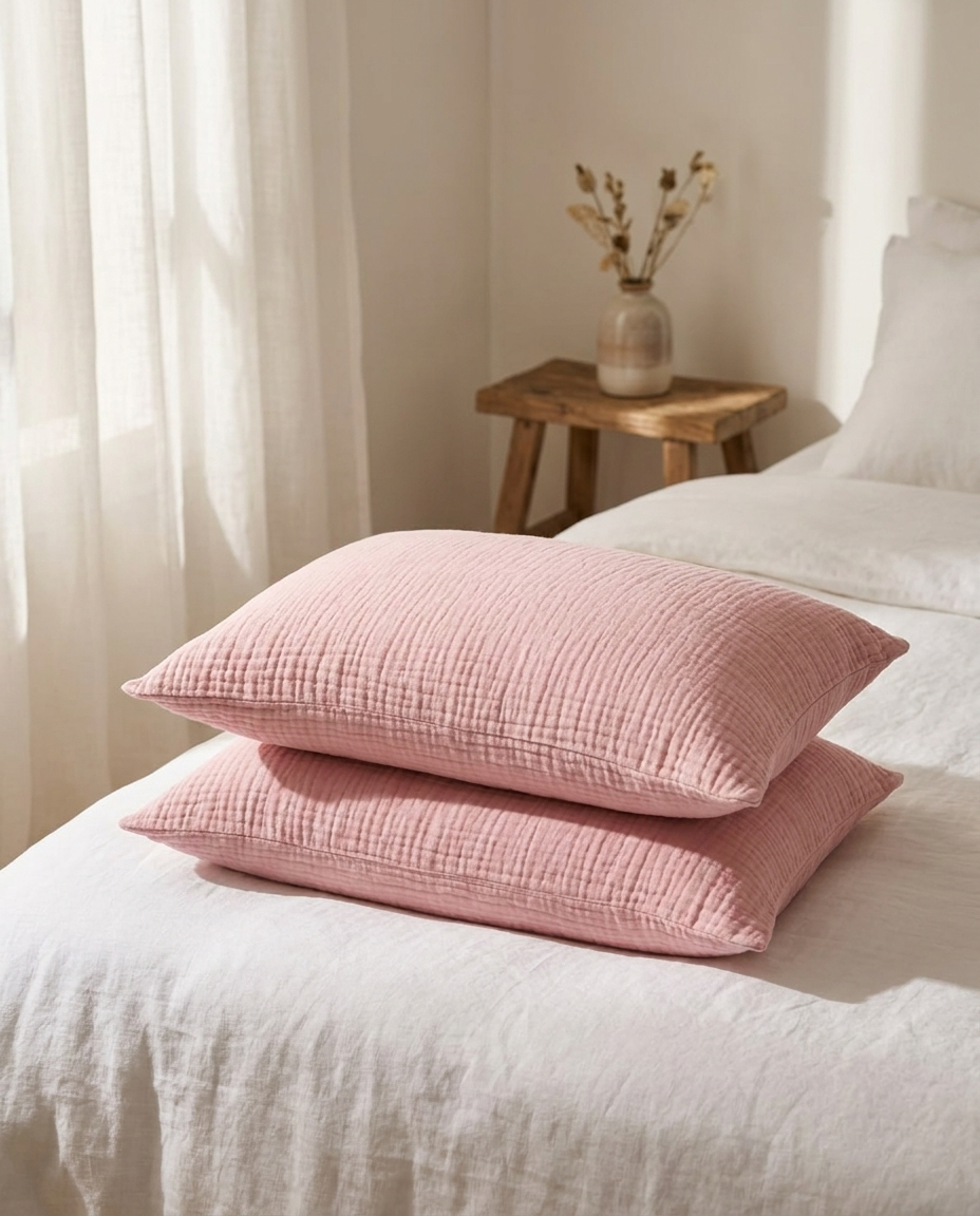 Breathable Muslin Pillowcase Set for Hair and Skin