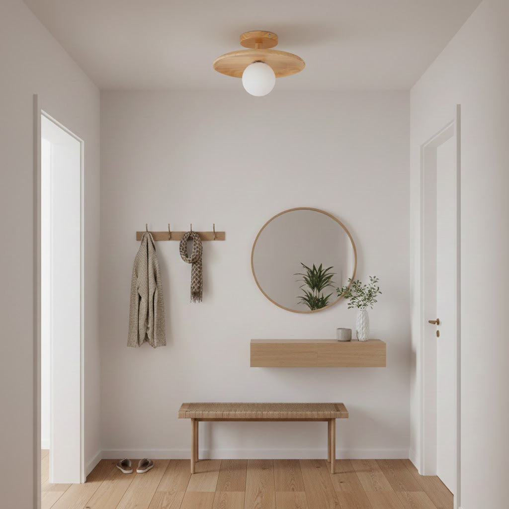 Glivon | Ash Wood Ceiling Light Flush Mount Entryway