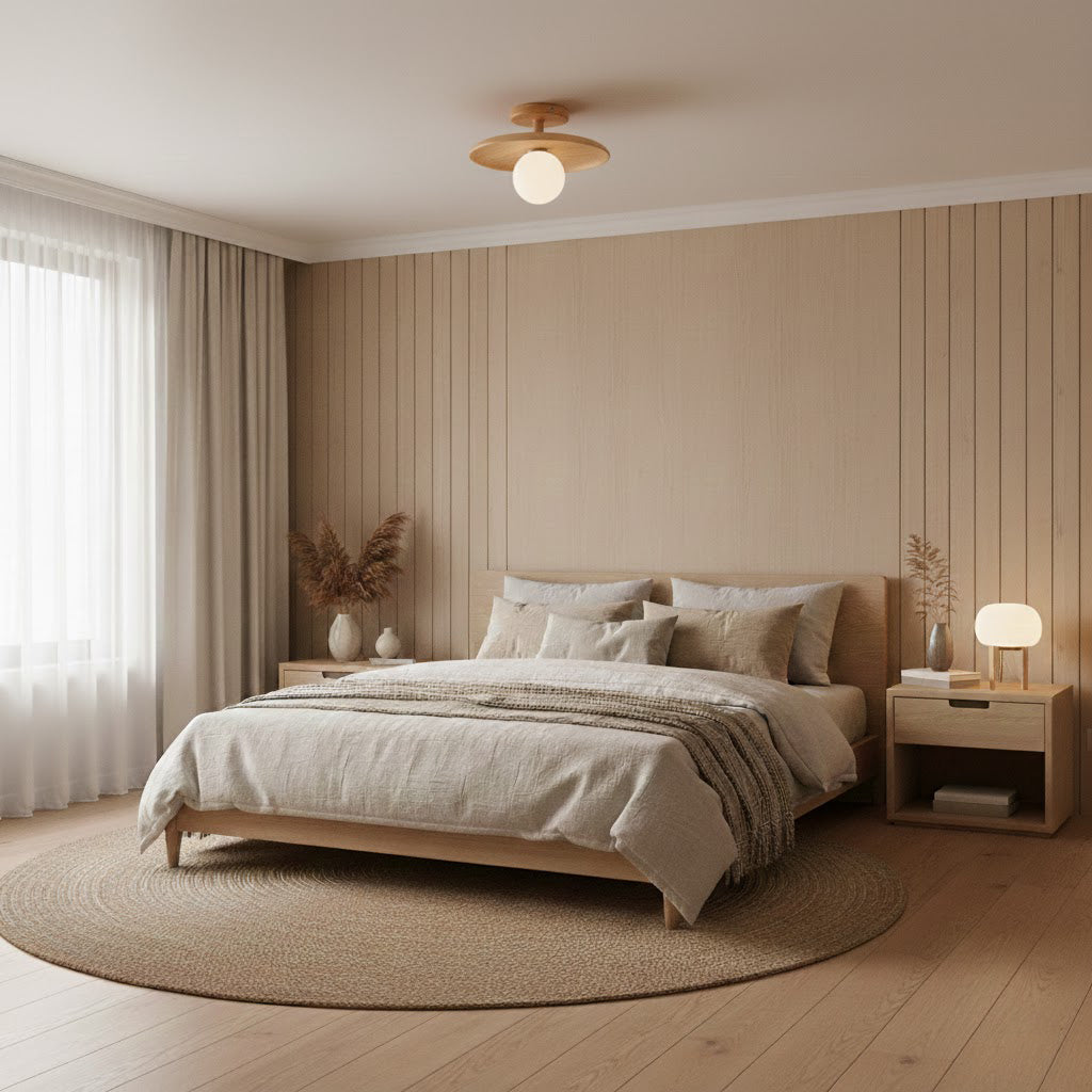 Glivon | Ash Wood Ceiling Light Flush Mount Entryway