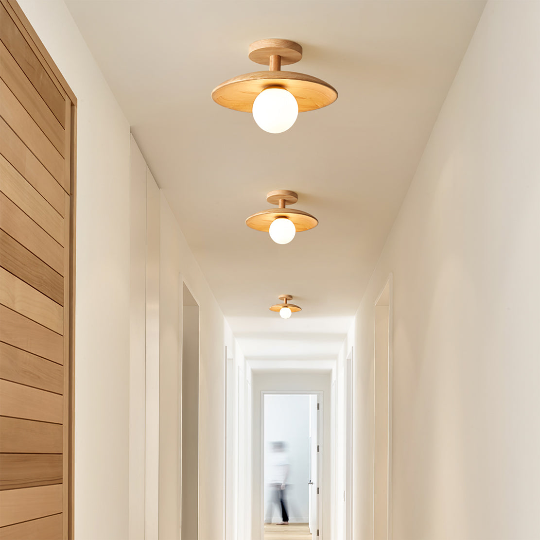 Glivon | Ash Wood Ceiling Light Flush Mount Entryway