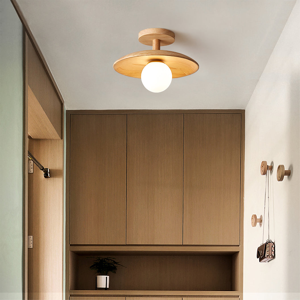 Glivon | Ash Wood Ceiling Light Flush Mount Entryway