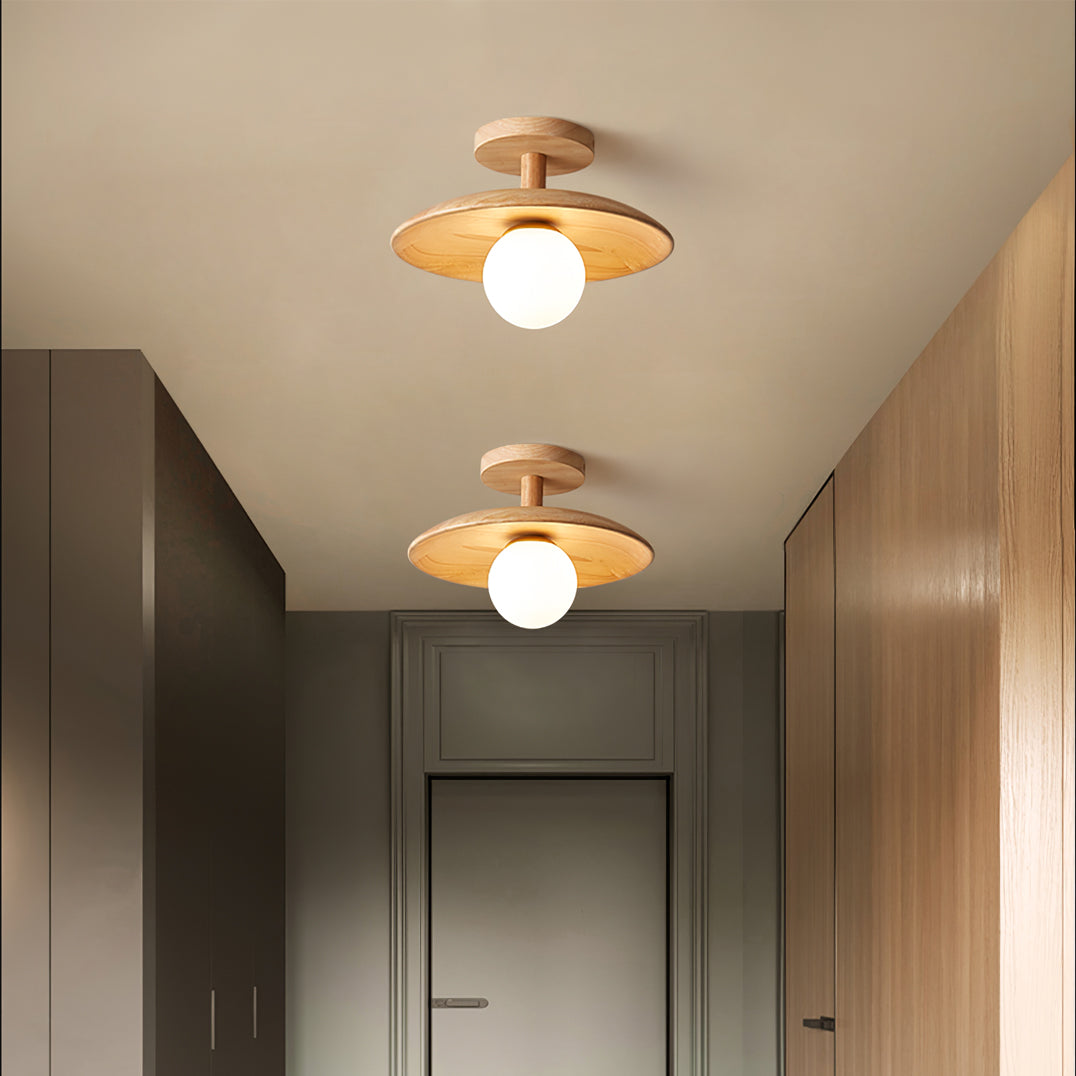 Glivon | Ash Wood Ceiling Light Flush Mount Entryway
