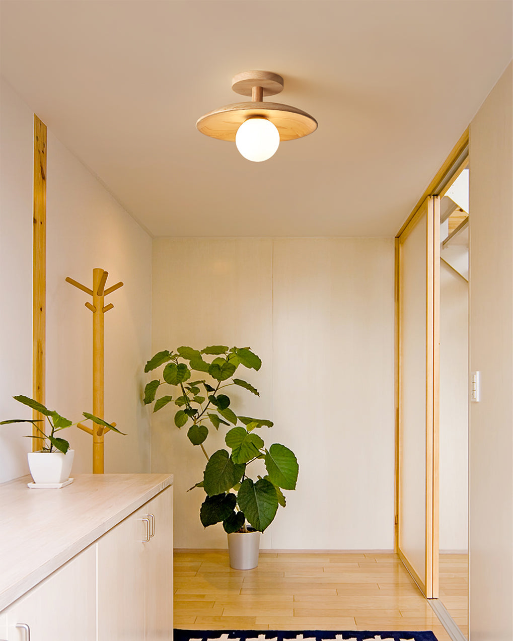 Glivon | Ash Wood Ceiling Light Flush Mount Entryway