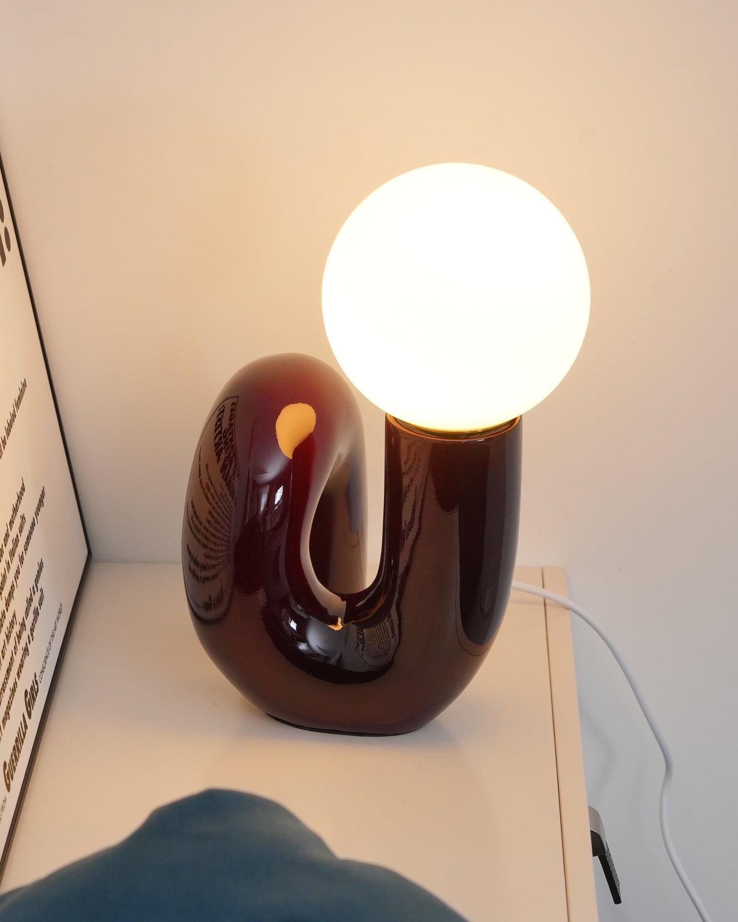 Sola | Decorative Spiral Glass Resin Table Reading Lamp for Bedroom
