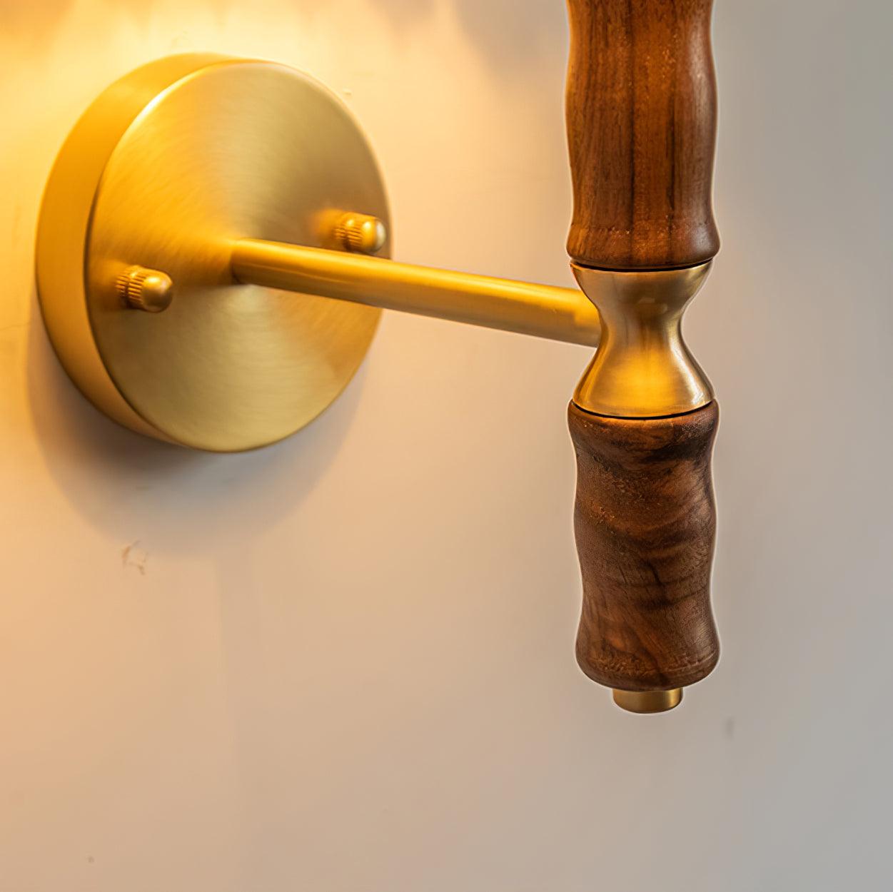 Selene | Wall Sconce Walnut Wood Pleated Shade Bedroom Bedside Light